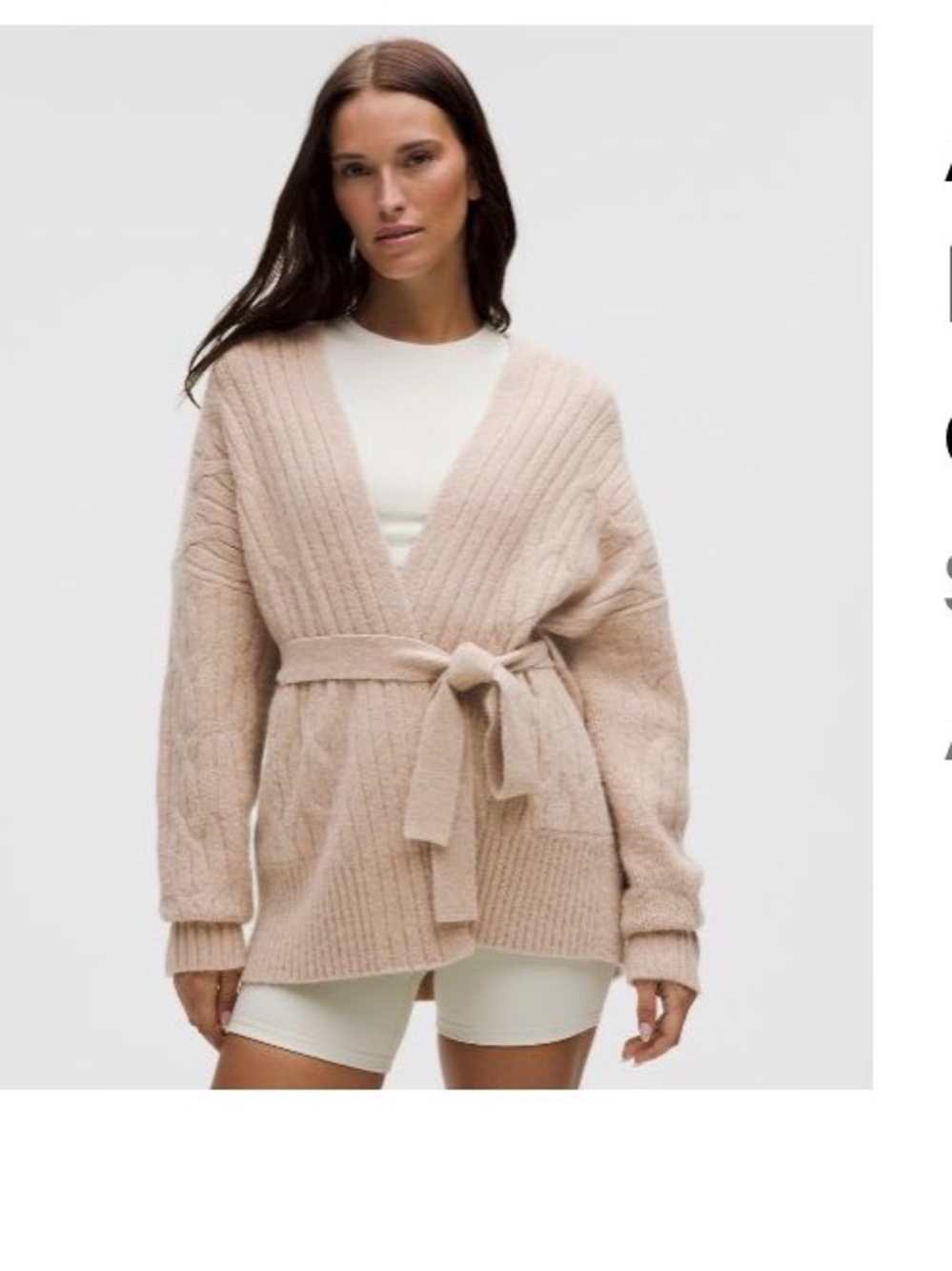 lululemon athletica Tie-Alpaca-Blend Cardigan  small